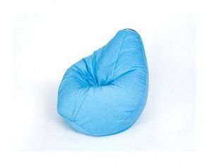 Кресло-мешок Груша велюр голубое большое в Муравленко - muravlenko.ok-mebel.com | фото 1