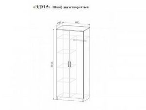 Шкаф двухстворчатый Эдем-5 в Муравленко - muravlenko.ok-mebel.com | фото 2