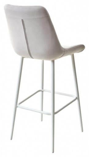 Барный стул ХОФМАН, цвет H-09 Светло-серый, велюр / белый каркас М-City в Муравленко - muravlenko.ok-mebel.com | фото 4