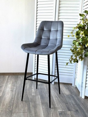 Барный стул ХОФМАН, цвет H-14 Серый, велюр / черный каркас М-City в Муравленко - muravlenko.ok-mebel.com | фото 3