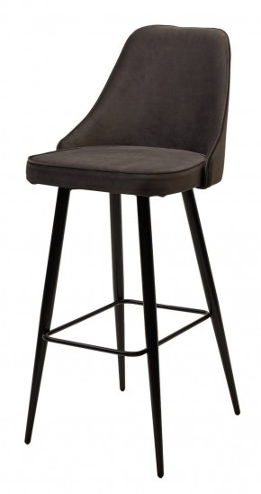 Барный стул NEPAL-BAR ГРАФИТ #14, велюр/ черный каркас (H=78cm) М-City в Муравленко - muravlenko.ok-mebel.com | фото