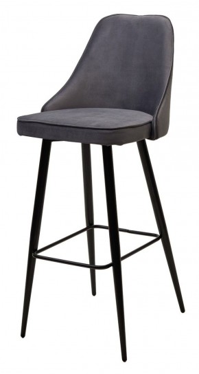 Барный стул NEPAL-BAR СЕРЫЙ #27, велюр/ черный каркас (H=78cm) М-City в Муравленко - muravlenko.ok-mebel.com | фото