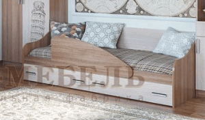 Кровать одинарная с ящиками Город в Муравленко - muravlenko.ok-mebel.com | фото 2