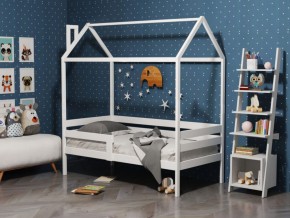 Детская кровать-домик из массива березы Соня-6 (Белый/Лак) в Муравленко - muravlenko.ok-mebel.com | фото