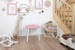 Детский стол круглый Rolti Baby (розовый/белый, массив березы/мдф) в Муравленко - muravlenko.ok-mebel.com | фото
