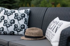Диван пластиковый Корфу (Corfu love seat) графит в Муравленко - muravlenko.ok-mebel.com | фото 6