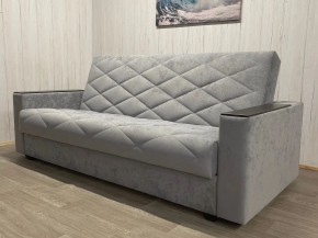 Диван Престиж-15 (НПБ+МДФ) велюр Sensey silver в Муравленко - muravlenko.ok-mebel.com | фото 2