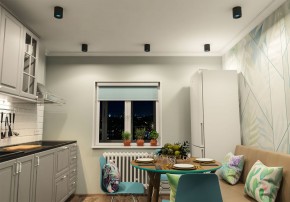 DK3090-BK+CY Светильник накладной IP 20, 10 Вт, GU5.3, LED, черный/голубой, пластик в Муравленко - muravlenko.ok-mebel.com | фото 2