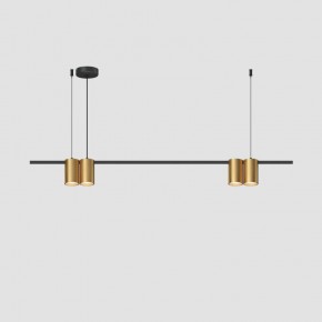 DK4061-BK+SG Подвесной светильник ORBIT, IP20, 4xGU10 LED до 15 Вт, черный + сатинированное золото, алюминий в Муравленко - muravlenko.ok-mebel.com | фото