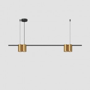DK4061-BK+SG Подвесной светильник ORBIT, IP20, 4xGU10 LED до 15 Вт, черный + сатинированное золото, алюминий в Муравленко - muravlenko.ok-mebel.com | фото 2