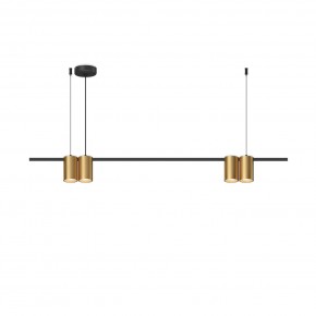 DK4061-BK+SG Подвесной светильник ORBIT, IP20, 4xGU10 LED до 15 Вт, черный + сатинированное золото, алюминий в Муравленко - muravlenko.ok-mebel.com | фото 3