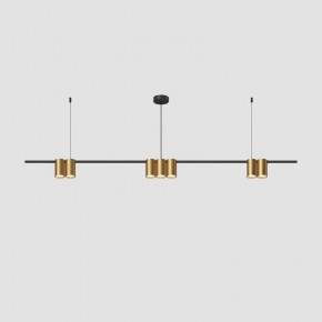 DK4063-BK+SG Подвесной светильник ORBIT, IP20, 7xGU10 LED до 15 Вт, черный + сатинированное золото, алюминий в Муравленко - muravlenko.ok-mebel.com | фото