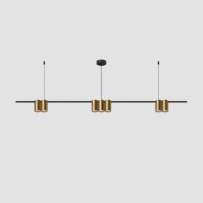 DK4063-BK+SG Подвесной светильник ORBIT, IP20, 7xGU10 LED до 15 Вт, черный + сатинированное золото, алюминий в Муравленко - muravlenko.ok-mebel.com | фото 2