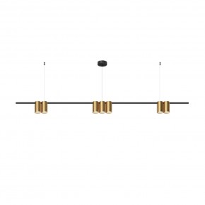 DK4063-BK+SG Подвесной светильник ORBIT, IP20, 7xGU10 LED до 15 Вт, черный + сатинированное золото, алюминий в Муравленко - muravlenko.ok-mebel.com | фото 3