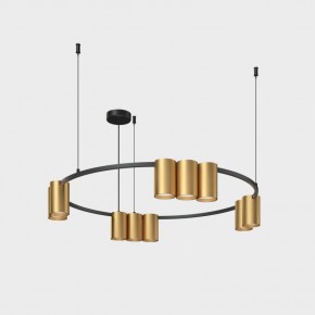 DK4065-BK+SG Подвесной светильник ORBIT , IP20, 10xGU10 LED до 15 Вт, черный + сатинированное золото, алюминий в Муравленко - muravlenko.ok-mebel.com | фото 2