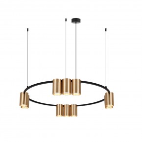 DK4065-BK+SG Подвесной светильник ORBIT , IP20, 10xGU10 LED до 15 Вт, черный + сатинированное золото, алюминий в Муравленко - muravlenko.ok-mebel.com | фото 3