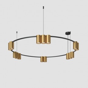 DK4067-BK+SG Подвесной светильник ORBIT, IP20, 15xGU10 LED, до 15 Вт, черный + сатинированное золото, алюминий в Муравленко - muravlenko.ok-mebel.com | фото 2