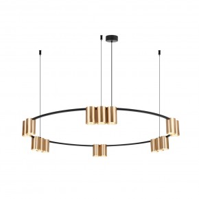 DK4067-BK+SG Подвесной светильник ORBIT, IP20, 15xGU10 LED, до 15 Вт, черный + сатинированное золото, алюминий в Муравленко - muravlenko.ok-mebel.com | фото 3