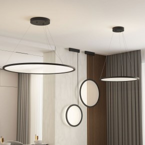 DK6604-BK Подвесной вертикальный светильник Veil со светодиодом H1500 d450 220V 36W 3000-6000K IP20 черный алюминий в Муравленко - muravlenko.ok-mebel.com | фото 4