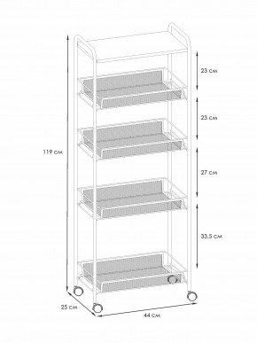 Э 443 ГР Этажерка "Ладья 25КС" Графит в Муравленко - muravlenko.ok-mebel.com | фото 2