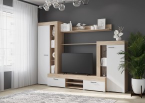 Гостиная Дельта (Сонома/Белый) в Муравленко - muravlenko.ok-mebel.com | фото 3