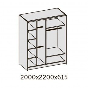 ИННЭС-5 Шкаф-купе 2-х дв. 2000 (2 дв. Ф3 - венге вст. экокожа корич) в Муравленко - muravlenko.ok-mebel.com | фото 2