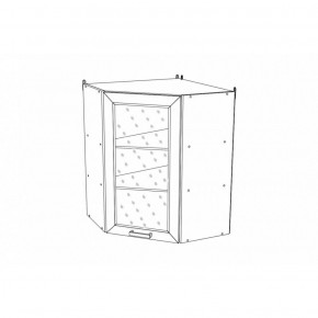 КГ "Агава" ВВУС550 Шкаф навесной угловой h 900 Лиственница темная в Муравленко - muravlenko.ok-mebel.com | фото