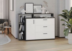 Комод с дверкой и тремя ящиками (графит/белый) в Муравленко - muravlenko.ok-mebel.com | фото 3