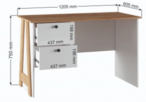 Компьютерный стол Теодора белый / крафт золотой в Муравленко - muravlenko.ok-mebel.com | фото 3