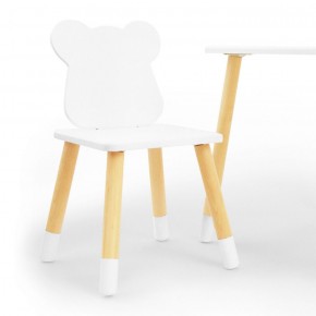 Комплект детской мебели стол и два стула Мишутка (Белый/Белый/Береза) в Муравленко - muravlenko.ok-mebel.com | фото