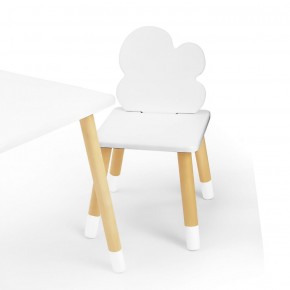 Комплект детской мебели стол и два стула Облачко (Белый/Белый/Береза) в Муравленко - muravlenko.ok-mebel.com | фото 1