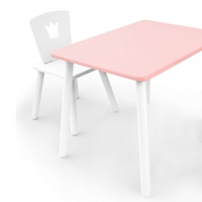 Комплект детской мебели стол и стул Корона (Розовый/Белый/Белый) в Муравленко - muravlenko.ok-mebel.com | фото