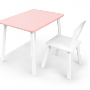 Комплект детской мебели стол и стул Корона (Розовый/Белый/Белый) в Муравленко - muravlenko.ok-mebel.com | фото 2