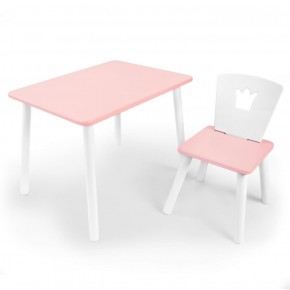 Комплект детской мебели стол и стул Корона (Розовый/Розовый/Белый) в Муравленко - muravlenko.ok-mebel.com | фото