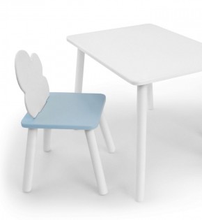 Комплект детской мебели стол и стул Облачко (Белый/Голубой/Белый) в Муравленко - muravlenko.ok-mebel.com | фото