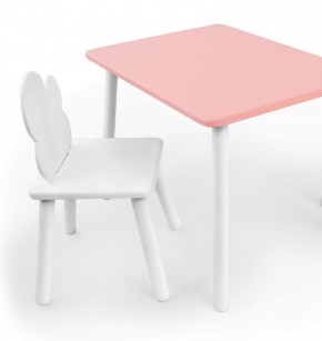 Комплект детской мебели стол и стул Облачко (Розывый/Белый/Белый) в Муравленко - muravlenko.ok-mebel.com | фото 1