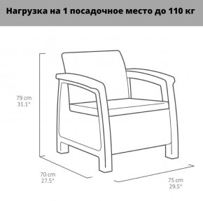 Комплект мебели Корфу Рест (Corfu Rest - without table) графит в Муравленко - muravlenko.ok-mebel.com | фото 3