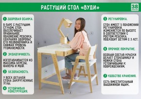 Комплект растущий стол и стул с чехлом 38 попугаев «Вуди» (Белый, Белый, Беж) в Муравленко - muravlenko.ok-mebel.com | фото