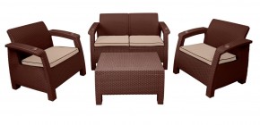 Комплект уличной мебели Yalta Premium Terrace Set (Ялта) шоколадый (+подушки под спину) в Муравленко - muravlenko.ok-mebel.com | фото 1