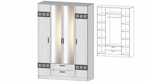 КОСТА-РИКА Шкаф 4-х створчатый (анкор светлый) в Муравленко - muravlenko.ok-mebel.com | фото