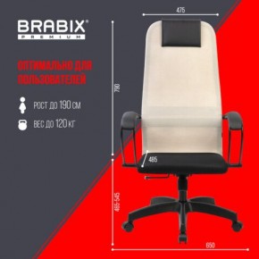 Кресло BRABIX PREMIUM "Ultimate EX-800" пластик, плотная двойная сетка Х2, черное/бежевое, 532916 в Муравленко - muravlenko.ok-mebel.com | фото 6