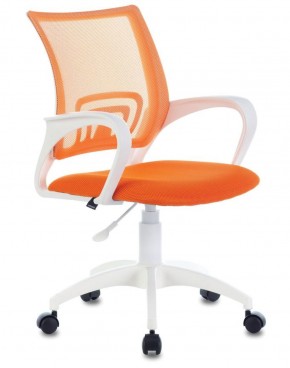 Кресло BRABIX "Fly MG-396W", пластик белый, сетка, оранжевое, 532401, MG-396W_532401 в Муравленко - muravlenko.ok-mebel.com | фото 1