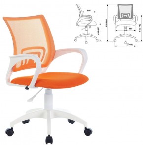 Кресло BRABIX "Fly MG-396W", пластик белый, сетка, оранжевое, 532401, MG-396W_532401 в Муравленко - muravlenko.ok-mebel.com | фото 2