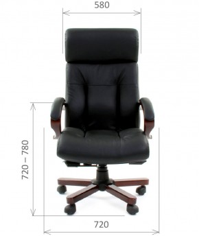 Кресло для руководителя CHAIRMAN  421 (Натуральная кожа) Черное в Муравленко - muravlenko.ok-mebel.com | фото 4