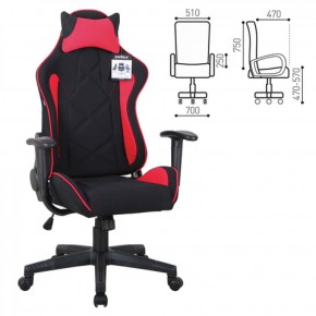 Кресло компьютерное BRABIX GT Racer GM-101 + подушка (ткань) черное/красное (531820) в Муравленко - muravlenko.ok-mebel.com | фото 2