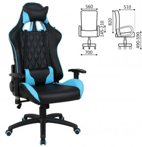 Кресло компьютерное BRABIX "GT Master GM-110" (черное/голубое) 531928 в Муравленко - muravlenko.ok-mebel.com | фото 2