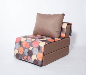 Кресло-кровать бескаркасное Харви (коричневый-геометрия браун) в Муравленко - muravlenko.ok-mebel.com | фото 1