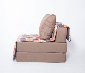 Кресло-кровать бескаркасное Харви (коричневый-геометрия браун) в Муравленко - muravlenko.ok-mebel.com | фото 2