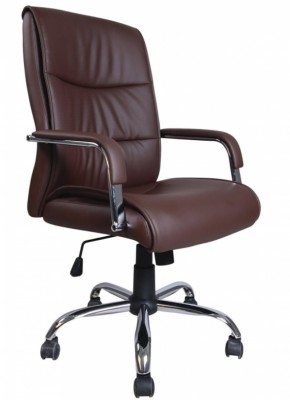 Кресло офисное BRABIX "Space EX-508" (экокожа, хром, коричневое) 531164 в Муравленко - muravlenko.ok-mebel.com | фото