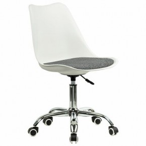 Кресло стул BRABIX "Eames MG-310 CH", хром, пластик белый, ткань серая, 532924 в Муравленко - muravlenko.ok-mebel.com | фото 2